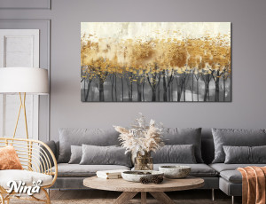 Moderne slike na platnu Drvece u zlatnoj nijansi ms049