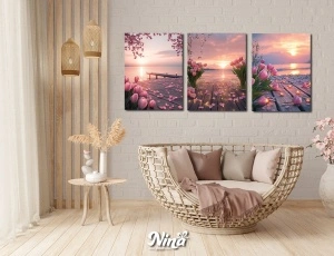 Moderne slike na platnu Roze tulipani ms205