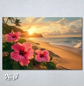 Slike na platnu Roze cvet na plazi Nina622_P