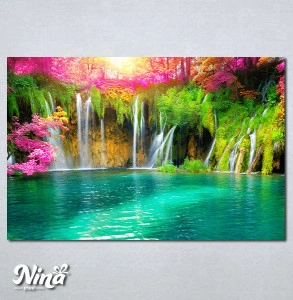 Slike na platnu Vodopad tirkizna voda Nina481_P