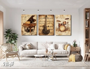 Moderne slike na platnu Muzicki instrumenti ms153