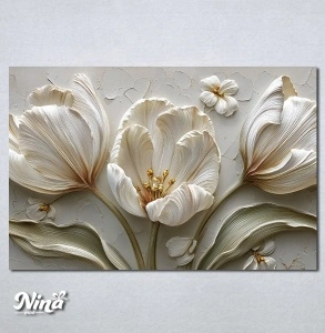 Slike na platnu 3d Beli tulipani Nina650_P