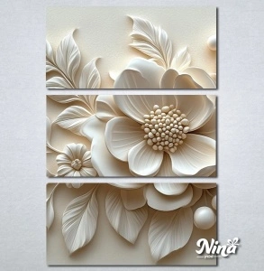 Slike na platnu 3d Belo cvece Nina591_3 - Img 2