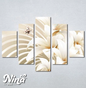 Slike na platnu Beli cvet i leptiri Nina279_5