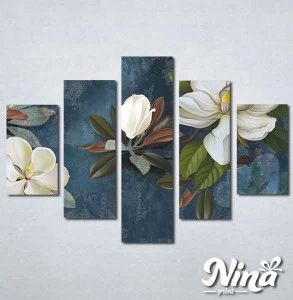 Slike na platnu Beli cvet na plavoj podlozi Nina337_5