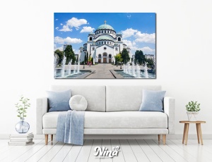 Slike na platnu Hram Svetog Save danju VM072