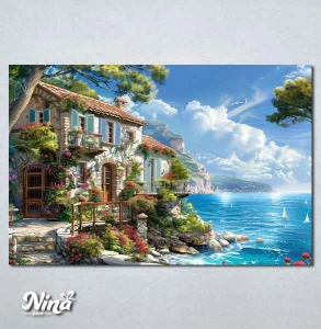 Slike na platnu Kuca sa pogledom na more Nina563P
