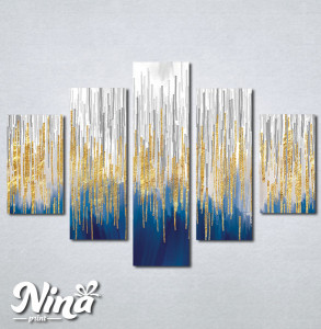 Slike na platnu Plavo zlatna apstrakcija Nina360_5