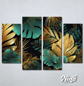 Slike na platnu Zlatno tirkizna monstera Nina521_4 - Img 2