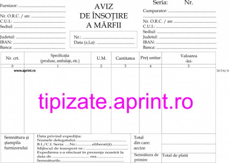 Aviz de Insotire a marfii A5