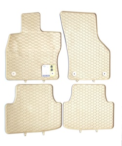 Covorașe cauciuc bej/crem pentru VW Passat B8 Octavia 3 Audi A3 8V 2015->>