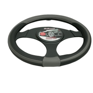 Husă volan Luxury 37-39 negru cu gri