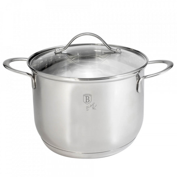 Oala cu capac pentru supa/ciorba otel inoxidabil 24 cm Silver Jewellery Collection Berlinger Haus BH-6285