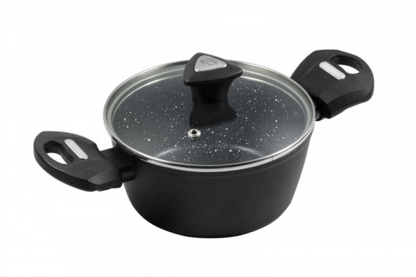 Oala marmorata joasa cu capac 16 cm Marburg Kochsysteme by Carl Schmidt Sohn OT 64044