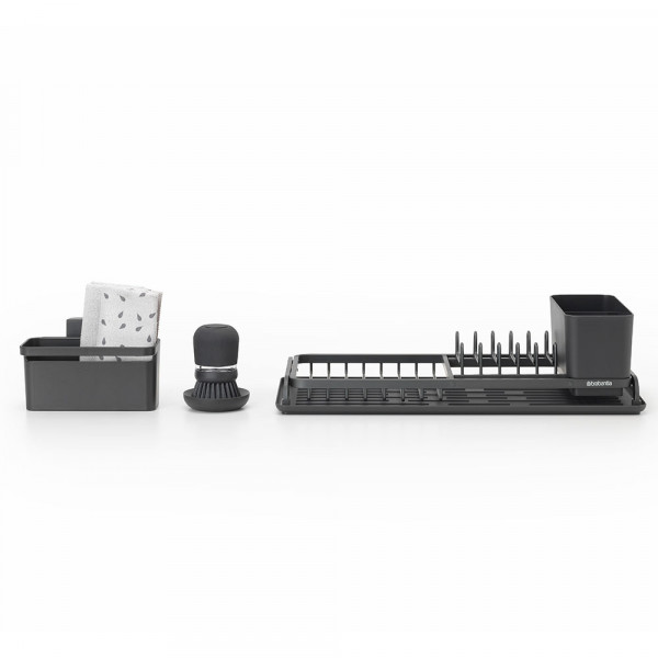 Set pentru spalarea si uscarea vaselor, Gri, 4 piese 1004150