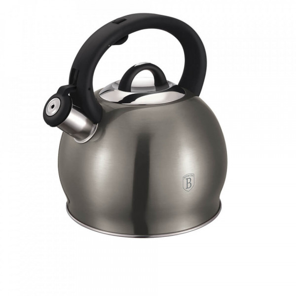 Ceainic din otel inoxidabil cu fluier 3 Litri Carbon Metallic Line Berlinger Haus - BH 1073