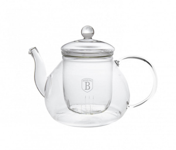 Ceainic din sticla cu infuzor 1L Black Silver Collection Berlinger Haus BH 1363A
