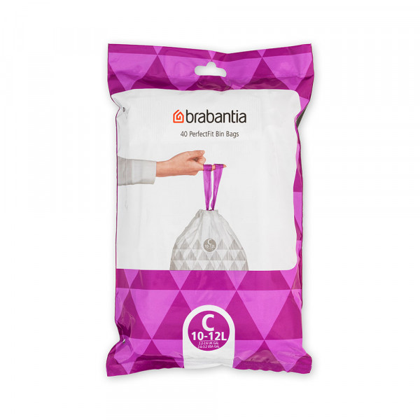 Sac de gunoi Brabantia PerfectFit Sort&Go/Touch N mărimea C, 10-12L, 40 buc, pachet 1005487