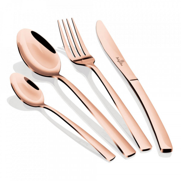 Set Tacamuri 16 piese efect oglinda Rose Gold Metallic Collection Berlinger Haus BH 2638