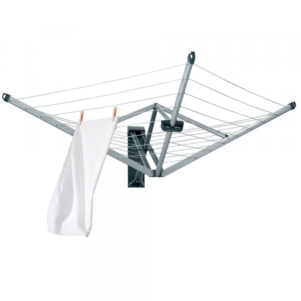 Uscator rufe de perete Brabantia WallFix 24m, Gri metalic, carcasa 90300271