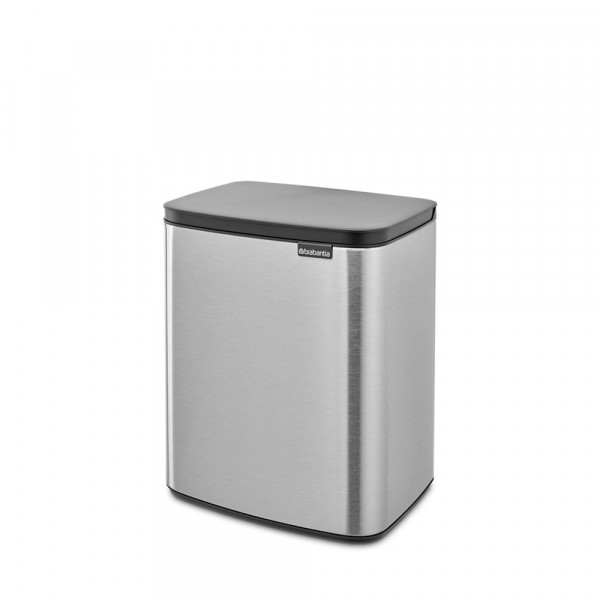 Coș de gunoi Brabantia Bo Small 12L, oțel mat, rezistent la amprentă 1006638