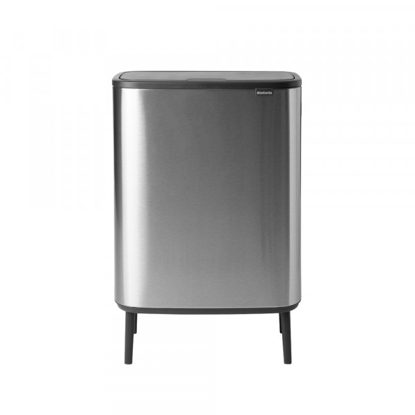 Coș de gunoi Brabantia Bo Touch Hi 2x30L, oțel mat, rezistent la amprentă 1001265