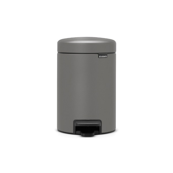 Coș de gunoi cu pedală Brabantia NewIcon 3L, Beton Mineral Gri 1001096