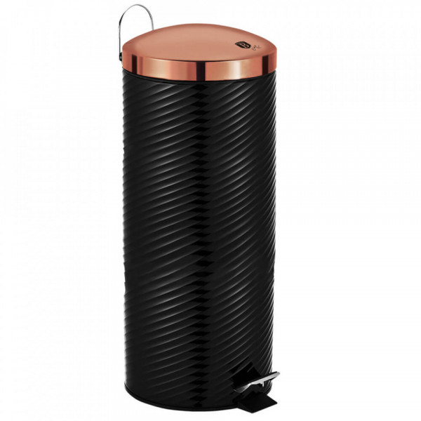 Cos de gunoi cu pedala din otel inoxidabil 30L Black Rose Line Collection Berlinger Haus BH-6266
