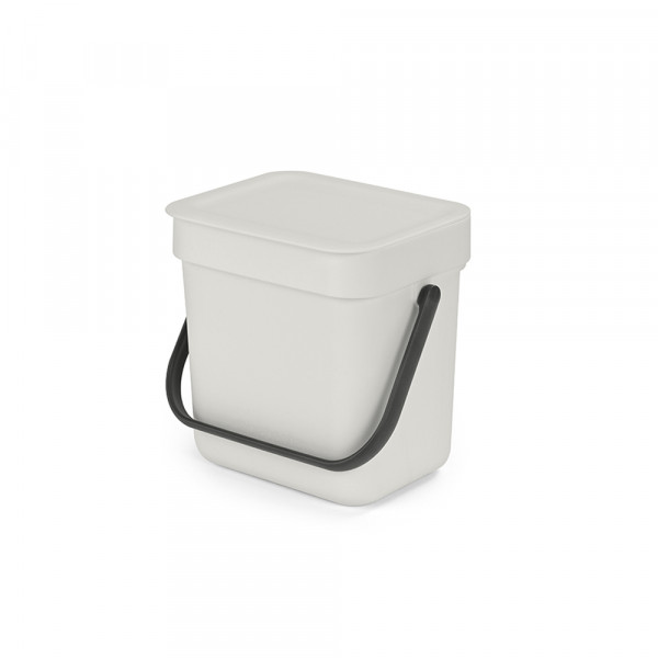 Coș de gunoi pentru colectare separată Brabantia Sort&Go 3L, Gri Deschis 1005519