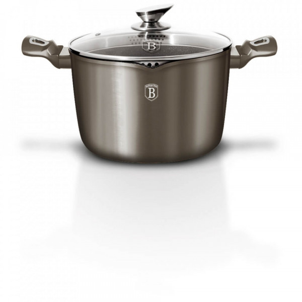 Oala cu capac pentru paste si orez 24 cm Carbon Metallic Line Berlinger Haus BH 1532N