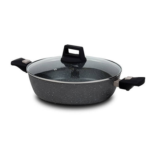 Set cratita si tigaie (2 piese) din aluminiu cu maner detasabil si invelis stone antiaderent Gaia NAVA NV 230 030