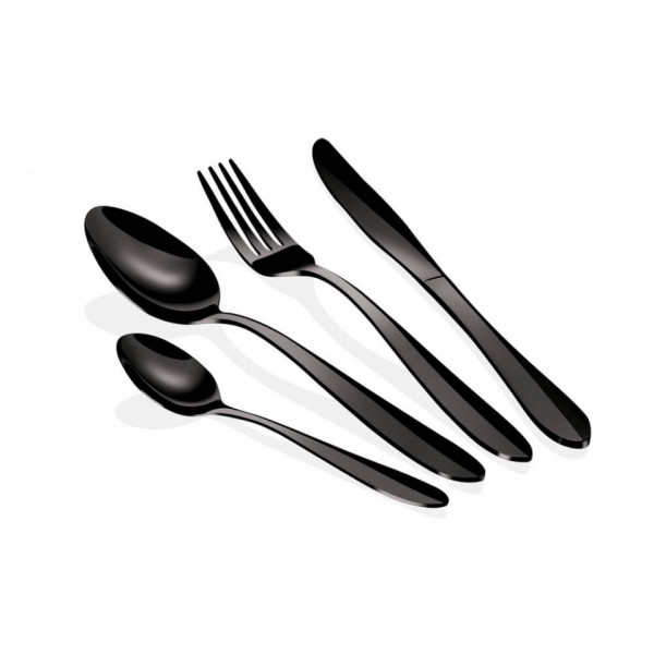 Set Tacamuri 24 piese negru oglinda Black Royal Collection Berlinger Haus BH 2602