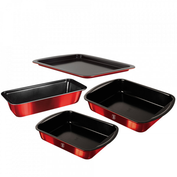 Set tavi pentru cuptor (4 piese) Burgundy Metallic Line Berlinger Haus BH 7620