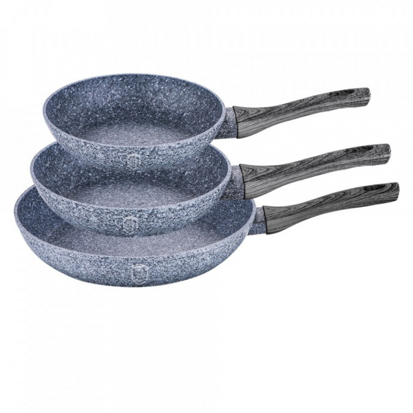Set tigai marmorate (3 piese) din aluminiu forjat Forest Dark Gray Line Berlinger Haus BH 1579