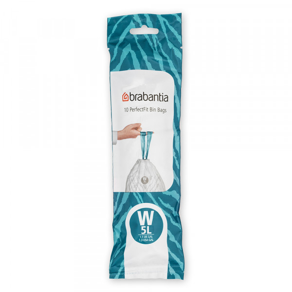 Sac de gunoi Brabantia PerfectFit NewIcon dimensiune W, 5L, 10 bucăți, rolă 1005579