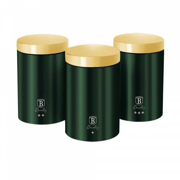 Set 3 recipiente pentru cafea, ceai si zahar Emerald Line Collection Berlinger Haus BH-6272