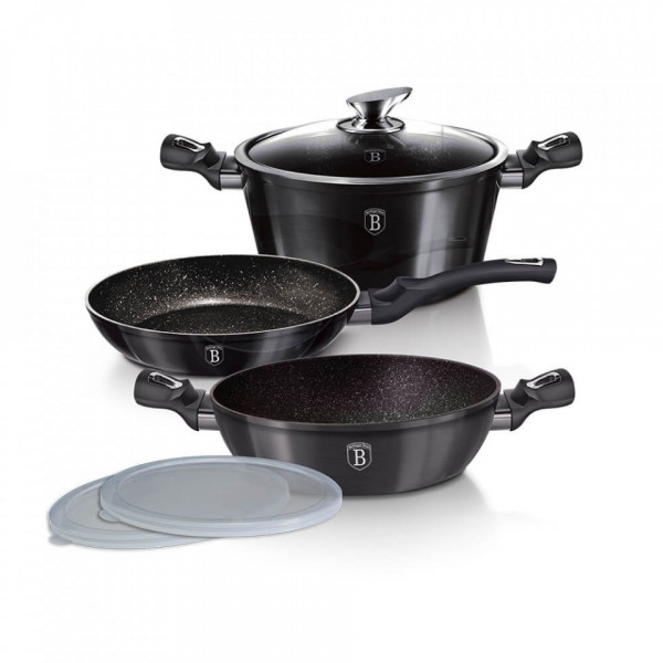 Set oale si tigai (6 piese) Metallic Line Carbon Pro Edition BerlingerHaus BH 6905