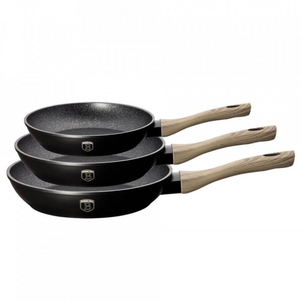 Set tigai marmorate (3 piese) din aluminiu forjat Ebony Maple Collection Berlinger Haus BH 1724