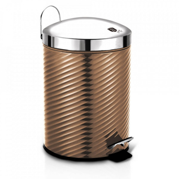 Cos de gunoi cu pedala din otel inoxidabil 5L Rose Gold Line Collection Berlinger Haus BH 6297