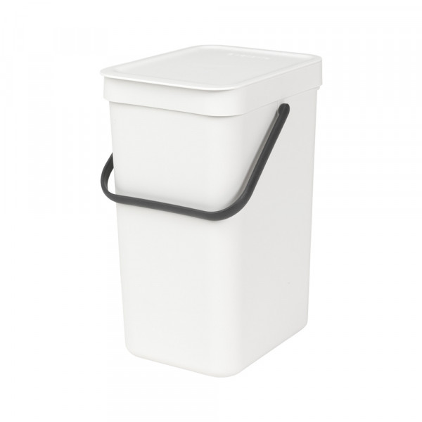 Coș de gunoi pentru colectare separată Brabantia Sort&Go 12L, Alb 647669