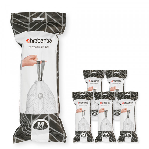 Sac de gunoi Brabantia PerfectFit Bo mărime M, 60L, 120 buc, cutie 1005595