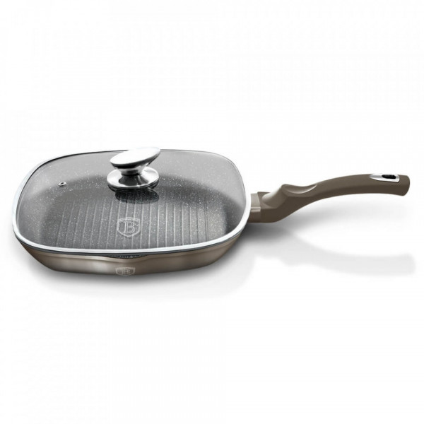 Tigaie Grill cu capac 28 cm Carbon Metallic Line Berlinger Haus BH 1614N