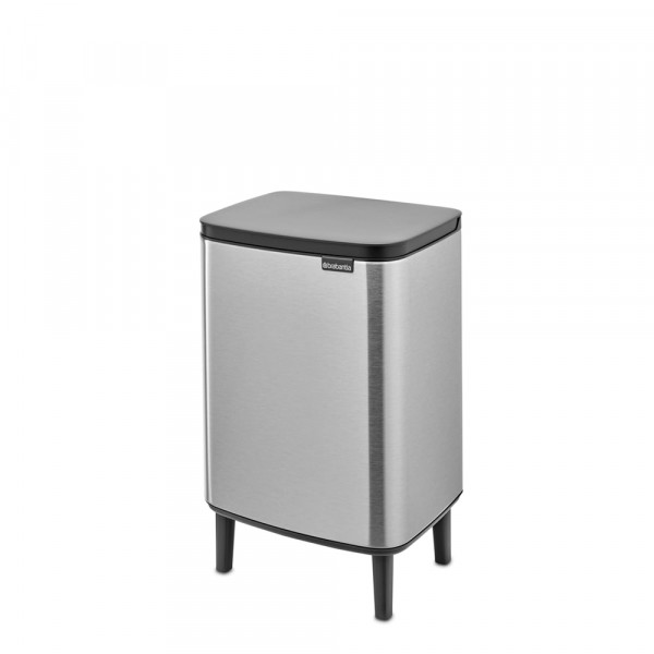 Coș de gunoi Brabantia Bo Small Hi 12L, oțel mat, rezistent la amprente 1006650