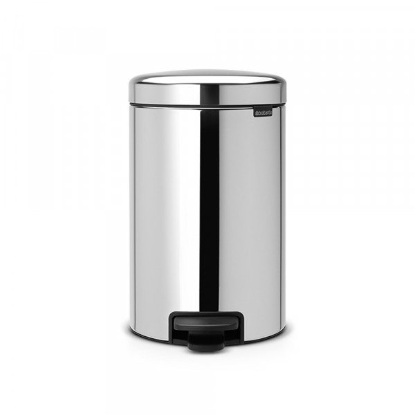 Coș de gunoi cu pedală Brabantia NewIcon 12L, Brilliant Steel 649025