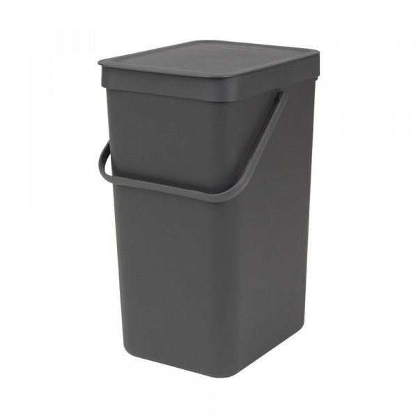 Coș de gunoi pentru colectare separată Brabantia Sort&Go 16L, Gri Inchis 648978