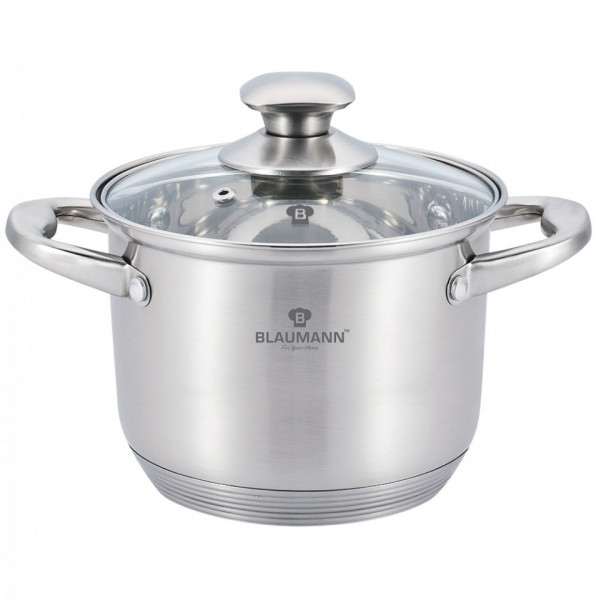 Oala cu capac otel inoxidabil 20 cm Satin Gourmet Line Blaumann BL 3314