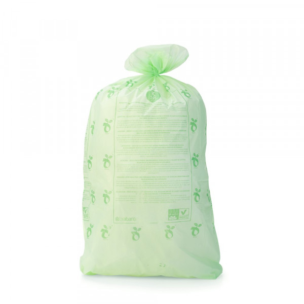 Sac de gunoi Brabantia marimea K (Twin), 10L, 10 bucati, verde, biodegradabil 647032