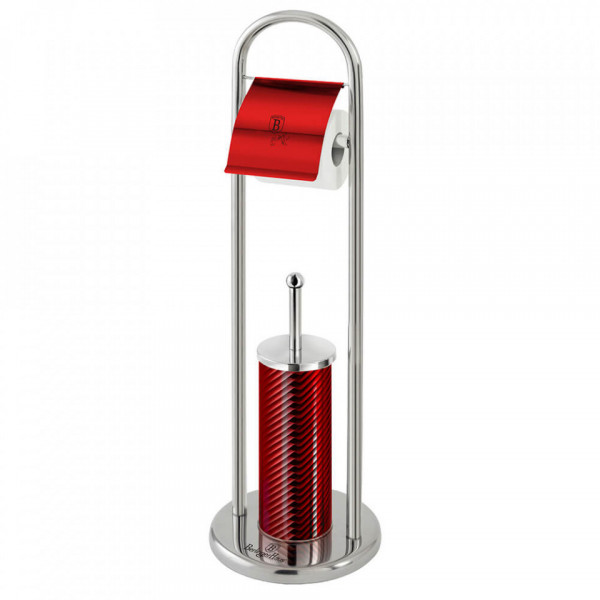 Perie toaleta cu suport pentru hartie Burgundy Metallic Line BerlingerHaus BH 6548