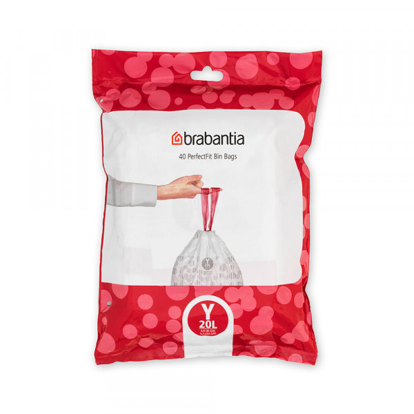 Sac de gunoi Brabantia PerfectFit NewIcon N dimensiunea Y, 20L, pachet 40 1005490
