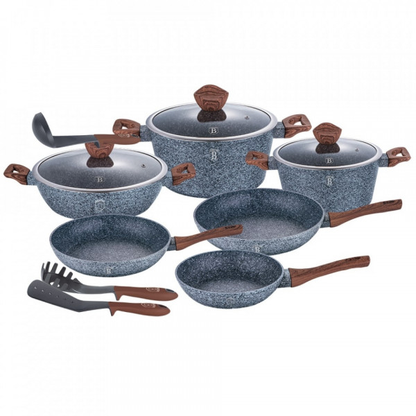 Set oale si tigai marmorate (12 piese) din aluminiu forjat Forest Line Berlinger Haus BH 1530